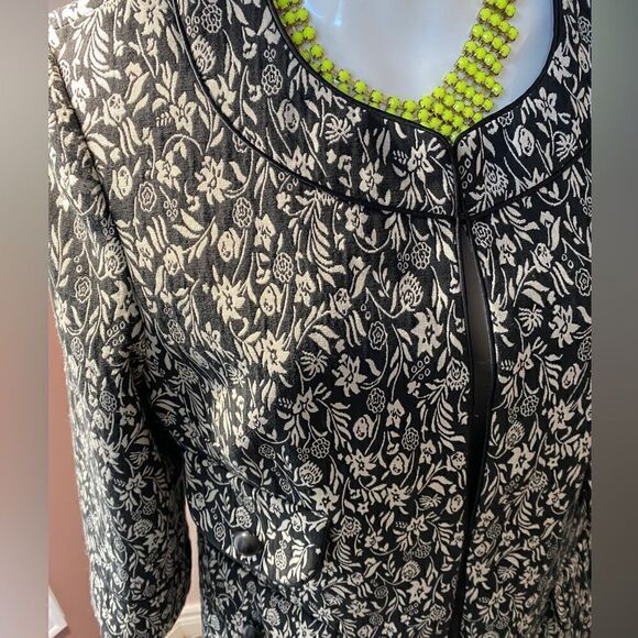 MARIO Serrani Italy Long Floral Print collarless Cardigan Size 8 - Picture 3 of 16